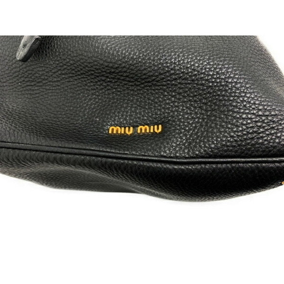 Miu Miu Drawstring Shoulder bag Leather Black - Picture 8 of 9